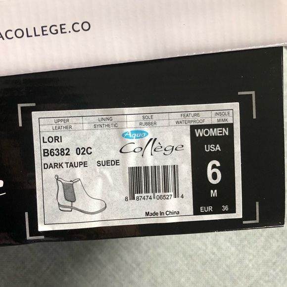 Aqua College Lori Waterproof Booties Dark Taupe Suede Size 6M - Picture 10 of 13